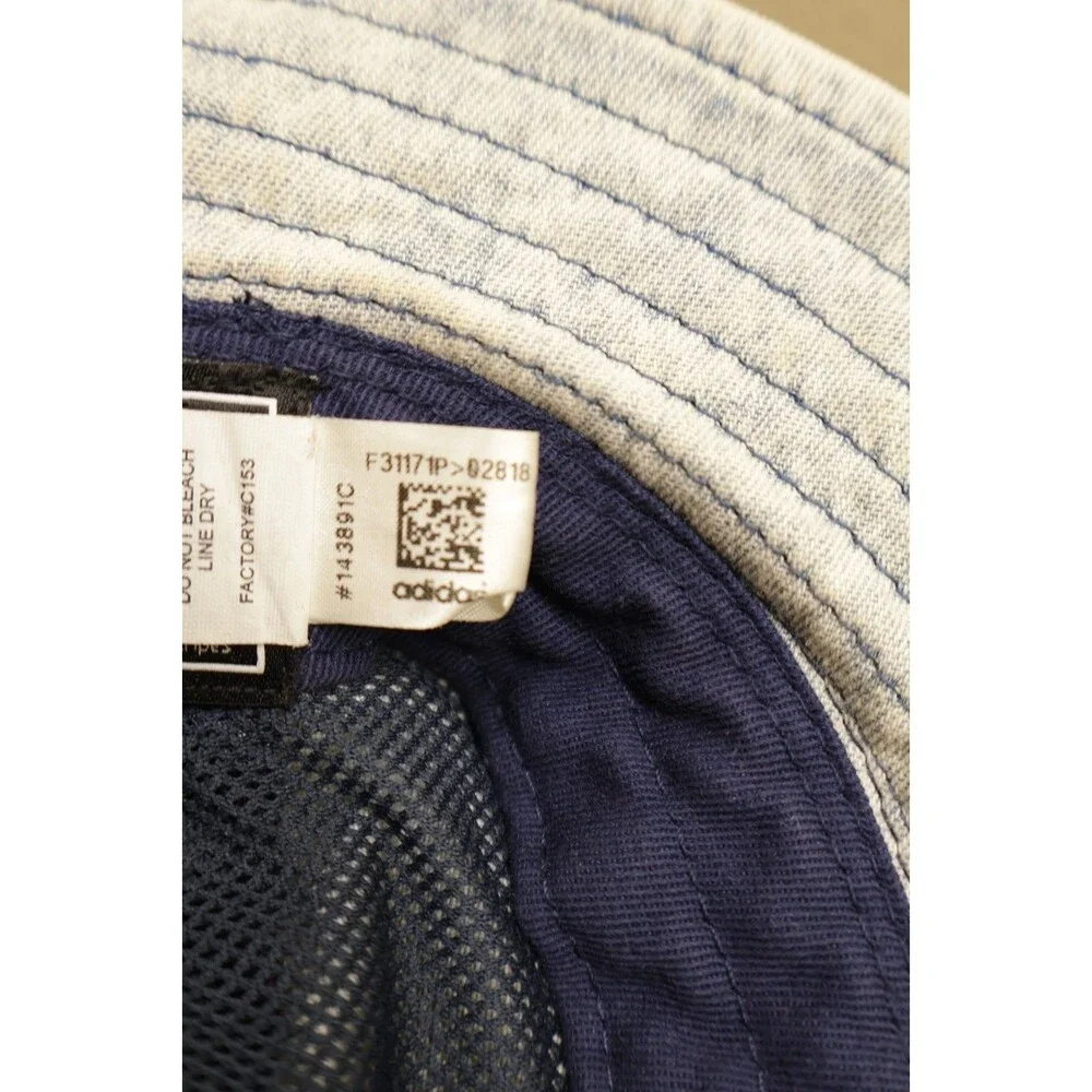 Adidas Originals Acid Wash Denim Bucket Hat OSFA Trefoil Logo Blue White Sun Cap